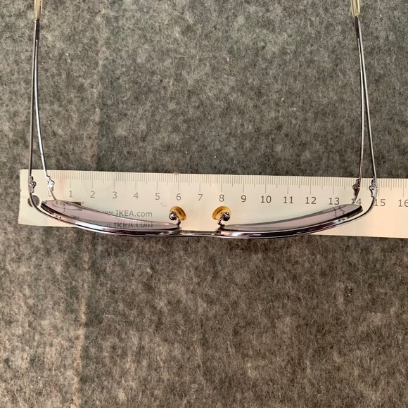 Evita Peroni Hand Made Silver Metal Rectangle Sunglasses - Picture 15 of 15